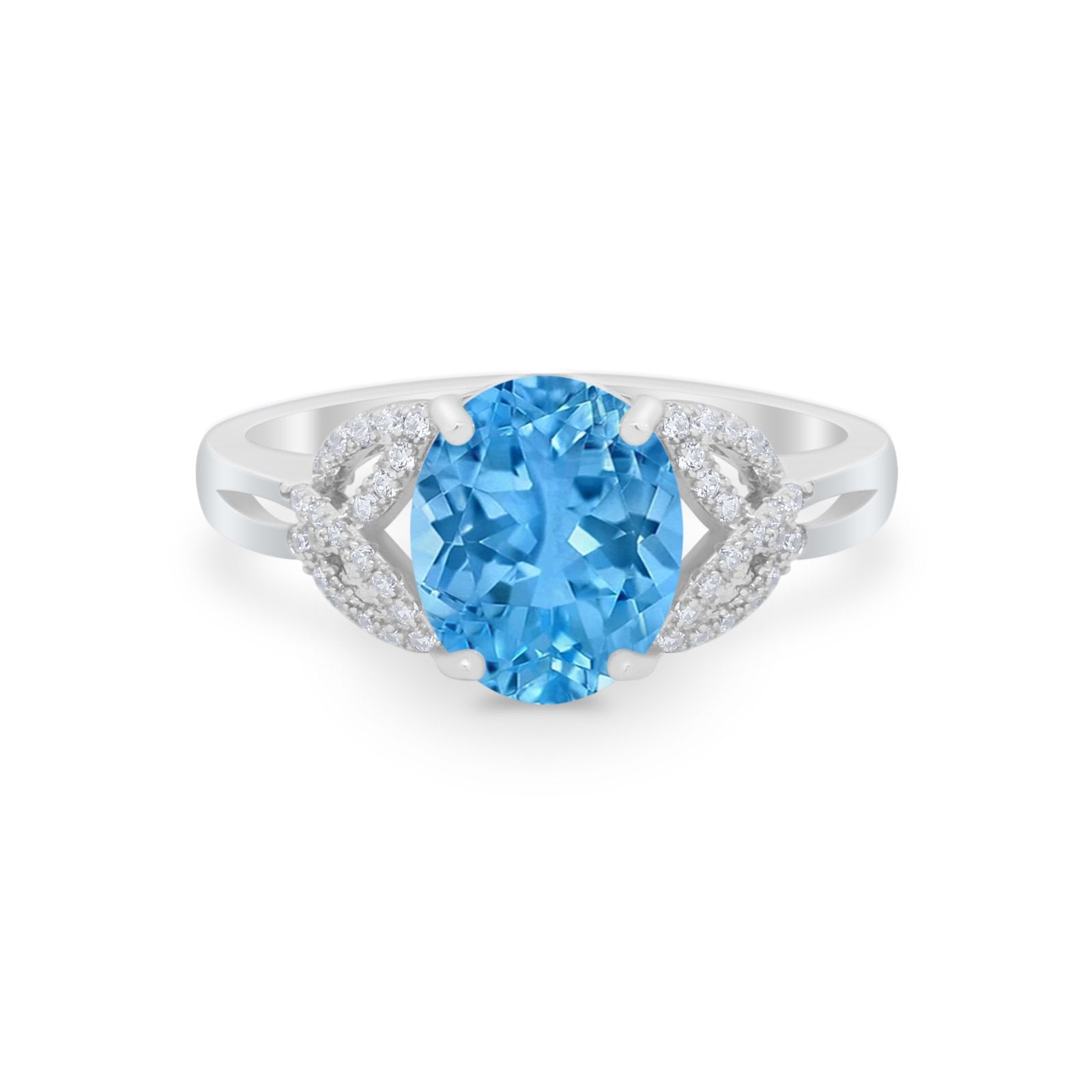 Celtic Oval Wedding Engagement Ring Round Cubic Zirconia 925 Sterling Silver