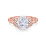 Celtic Oval Wedding Engagement Ring Round Cubic Zirconia 925 Sterling Silver