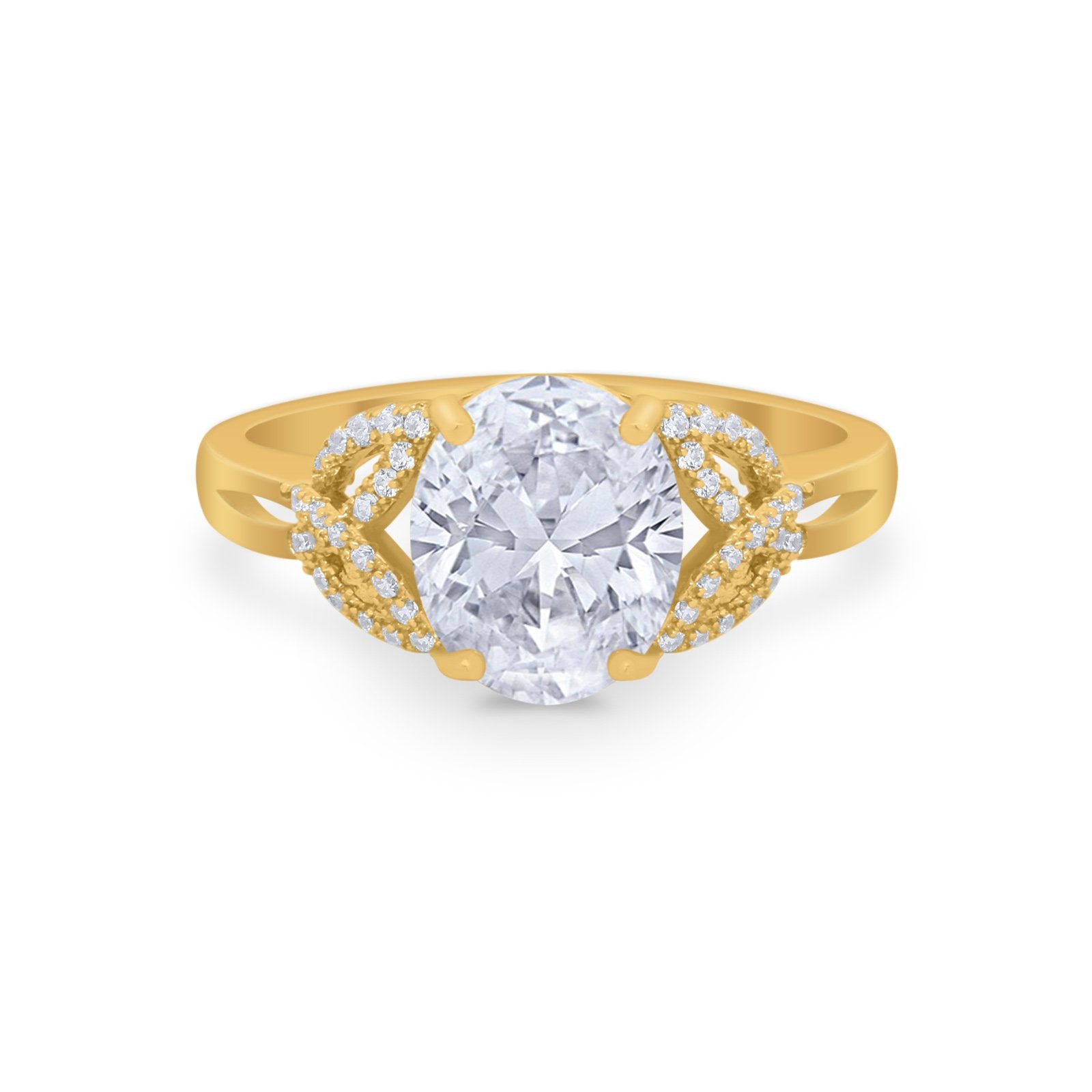Celtic Oval Wedding Engagement Ring Round Cubic Zirconia 925 Sterling Silver