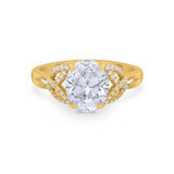 Celtic Oval Wedding Engagement Ring Round Cubic Zirconia 925 Sterling Silver