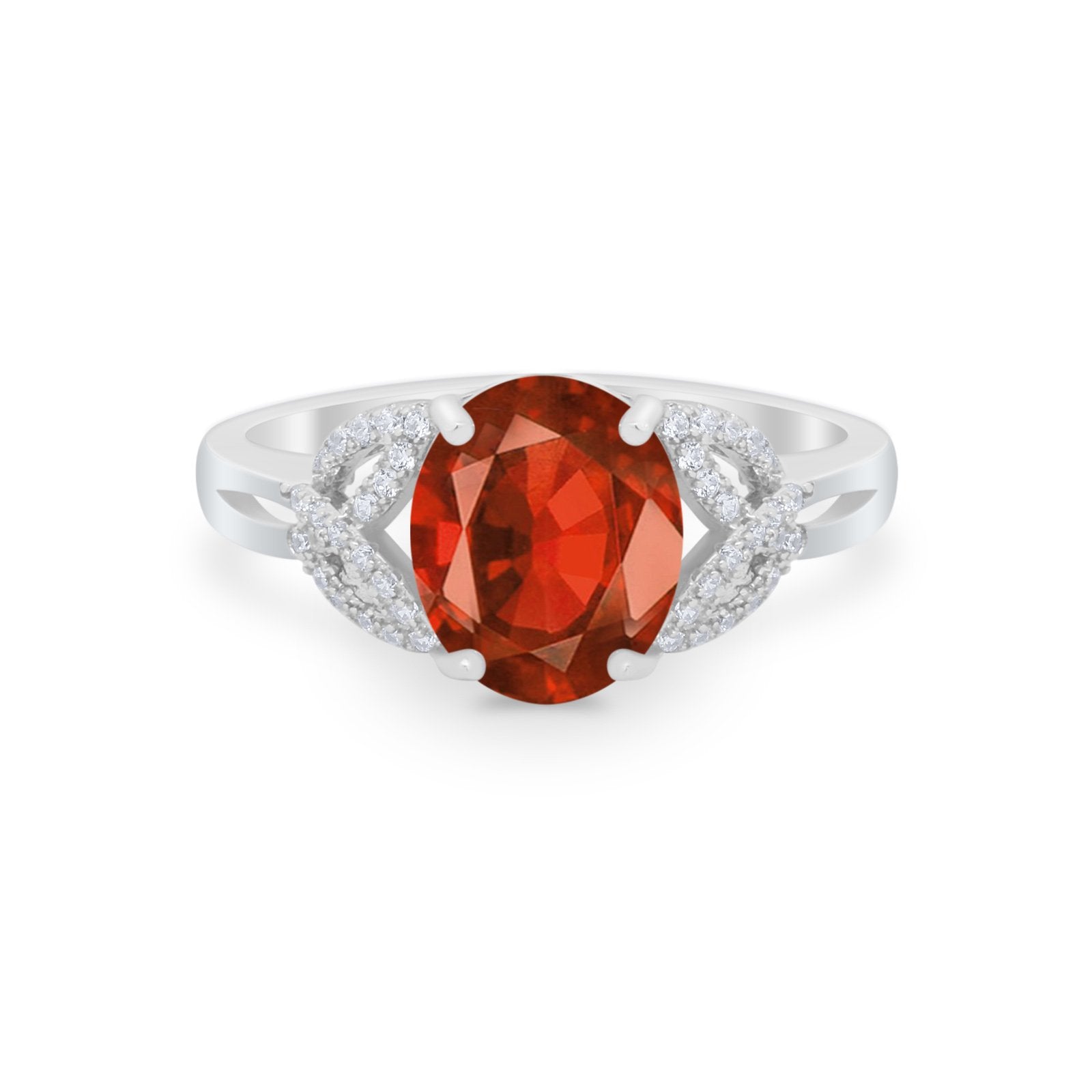 Celtic Oval Wedding Engagement Ring Round Cubic Zirconia 925 Sterling Silver