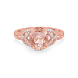 Celtic Oval Wedding Engagement Ring Round Cubic Zirconia 925 Sterling Silver