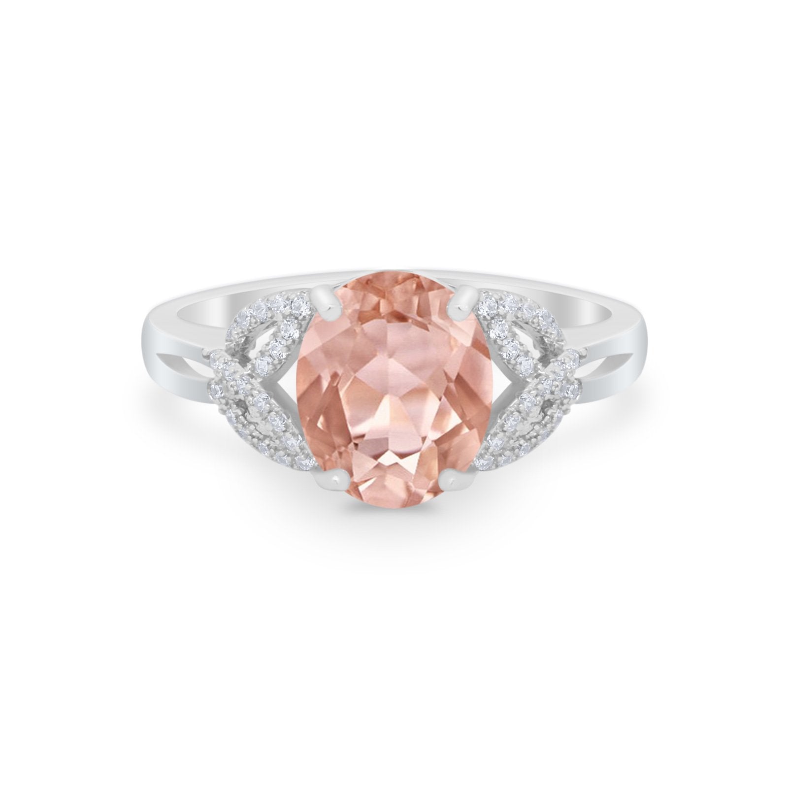 Celtic Oval Wedding Engagement Ring Round Cubic Zirconia 925 Sterling Silver