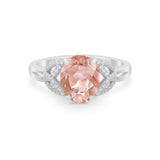 Celtic Oval Wedding Engagement Ring Round Cubic Zirconia 925 Sterling Silver
