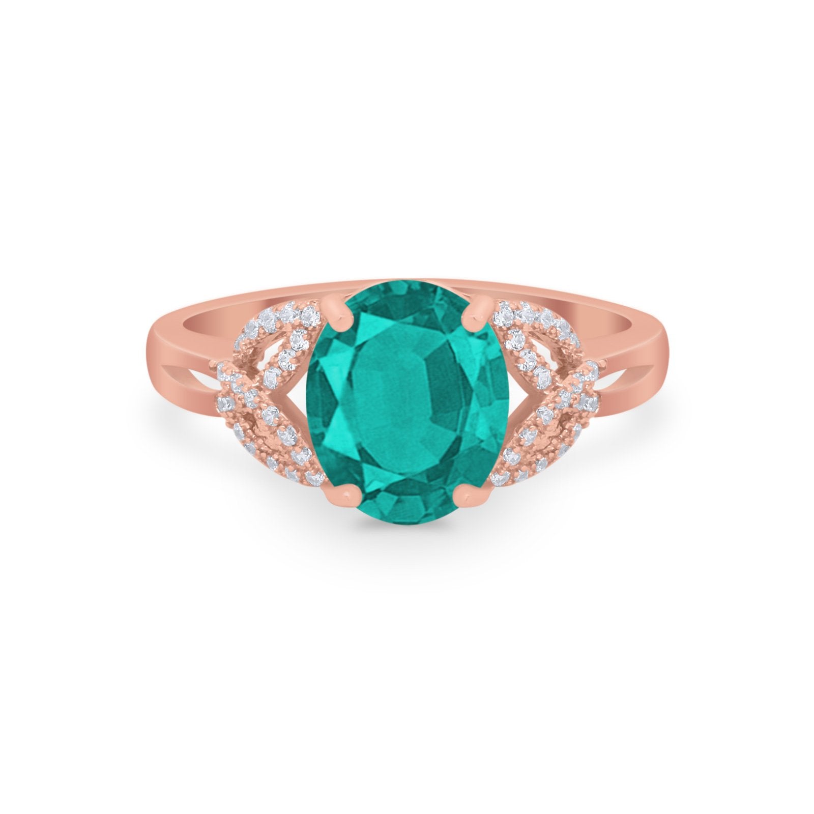 Celtic Oval Wedding Engagement Ring Round Cubic Zirconia 925 Sterling Silver
