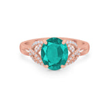 Celtic Oval Wedding Engagement Ring Round Cubic Zirconia 925 Sterling Silver