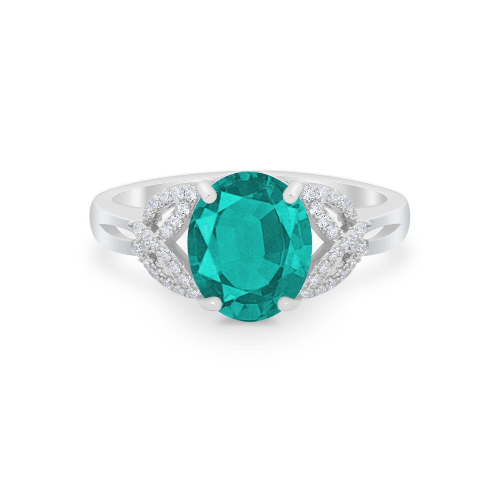 Celtic Oval Wedding Engagement Ring Round Cubic Zirconia 925 Sterling Silver