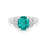 Celtic Oval Wedding Engagement Ring Round Cubic Zirconia 925 Sterling Silver