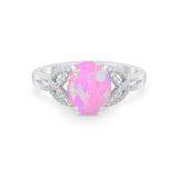 Celtic Oval Wedding Engagement Ring Round Cubic Zirconia 925 Sterling Silver