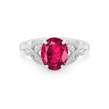 Celtic Oval Wedding Engagement Ring Round Cubic Zirconia 925 Sterling Silver