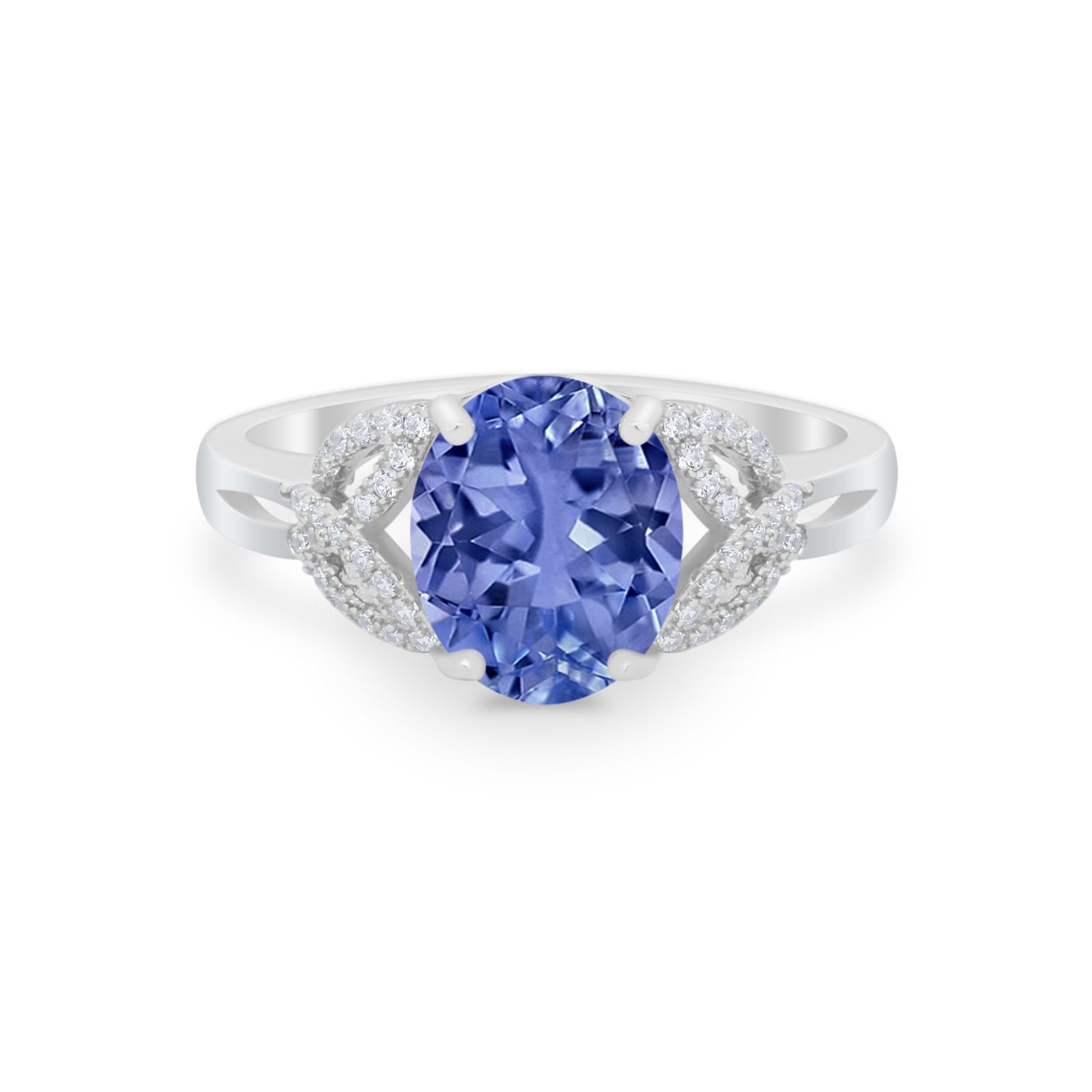 Celtic Oval Wedding Engagement Ring Round Cubic Zirconia 925 Sterling Silver