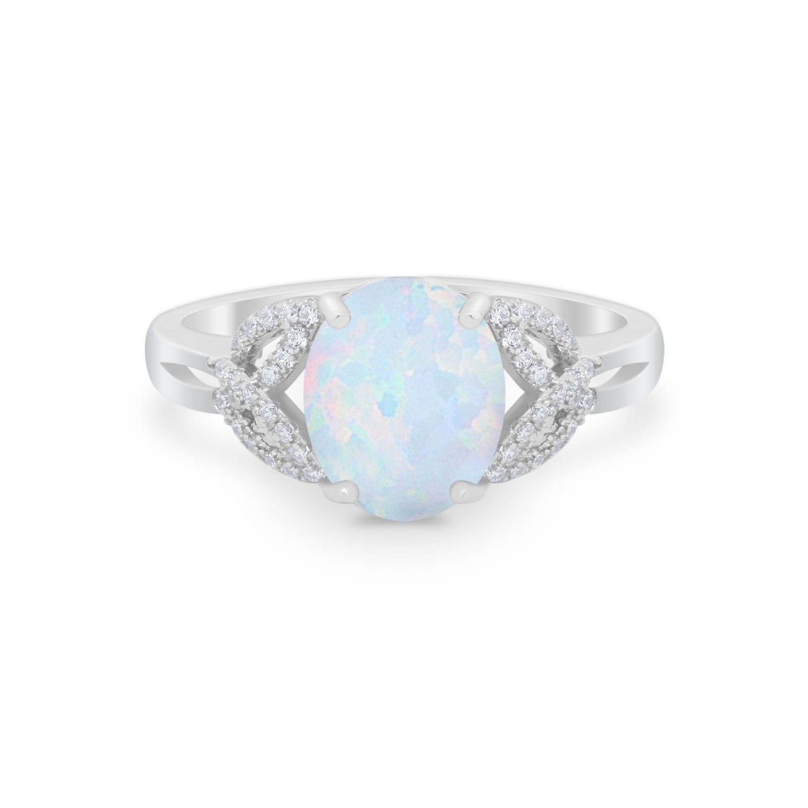 Celtic Oval Wedding Engagement Ring Round Cubic Zirconia 925 Sterling Silver