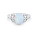 Celtic Oval Wedding Engagement Ring Round Cubic Zirconia 925 Sterling Silver