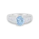 Vintage Oval Engagement Ring Round Simulated Cubic Zirconia 925 Sterling Silver
