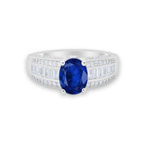 Vintage Oval Engagement Ring Round Simulated Cubic Zirconia 925 Sterling Silver