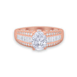 Vintage Oval Engagement Ring Round Simulated Cubic Zirconia 925 Sterling Silver
