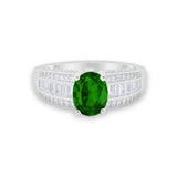 Vintage Oval Engagement Ring Round Simulated Cubic Zirconia 925 Sterling Silver