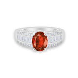 Vintage Oval Engagement Ring Round Simulated Cubic Zirconia 925 Sterling Silver