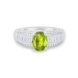 Vintage Oval Engagement Ring Round Simulated Cubic Zirconia 925 Sterling Silver