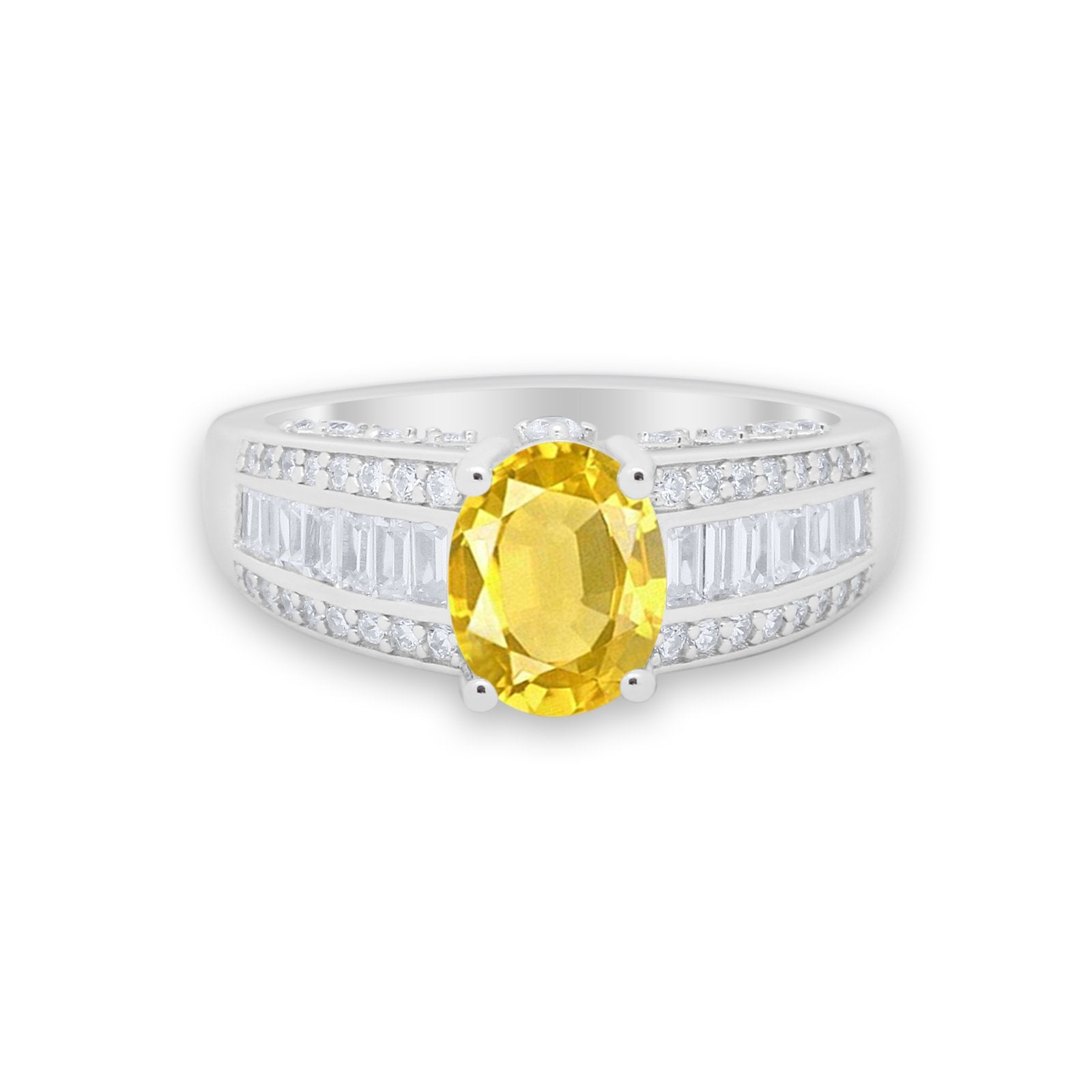 Vintage Oval Engagement Ring Round Simulated Cubic Zirconia 925 Sterling Silver