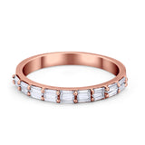 Half Eternity Wedding Band Ring Baguette Simulated CZ 925 Sterling Silver
