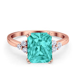 Art Deco Wedding Ring Round Simulated Cubic Zirconia 925 Sterling Silver