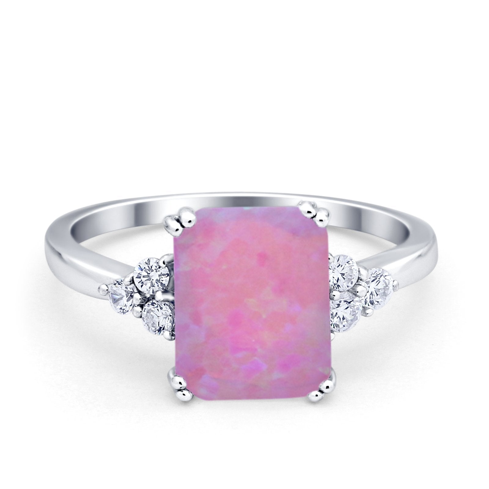 Art Deco Wedding Ring Round Simulated Cubic Zirconia 925 Sterling Silver