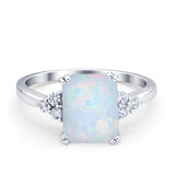 Art Deco Wedding Ring Round Simulated Cubic Zirconia 925 Sterling Silver