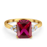 Art Deco Wedding Ring Round Simulated Cubic Zirconia 925 Sterling Silver