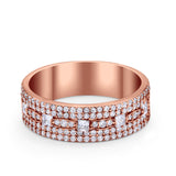 Wedding Band Ring Eternity Round Princess Cut Simulated CZ 925 Sterling Silver