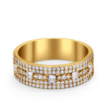 Wedding Band Ring Eternity Round Princess Cut Simulated CZ 925 Sterling Silver