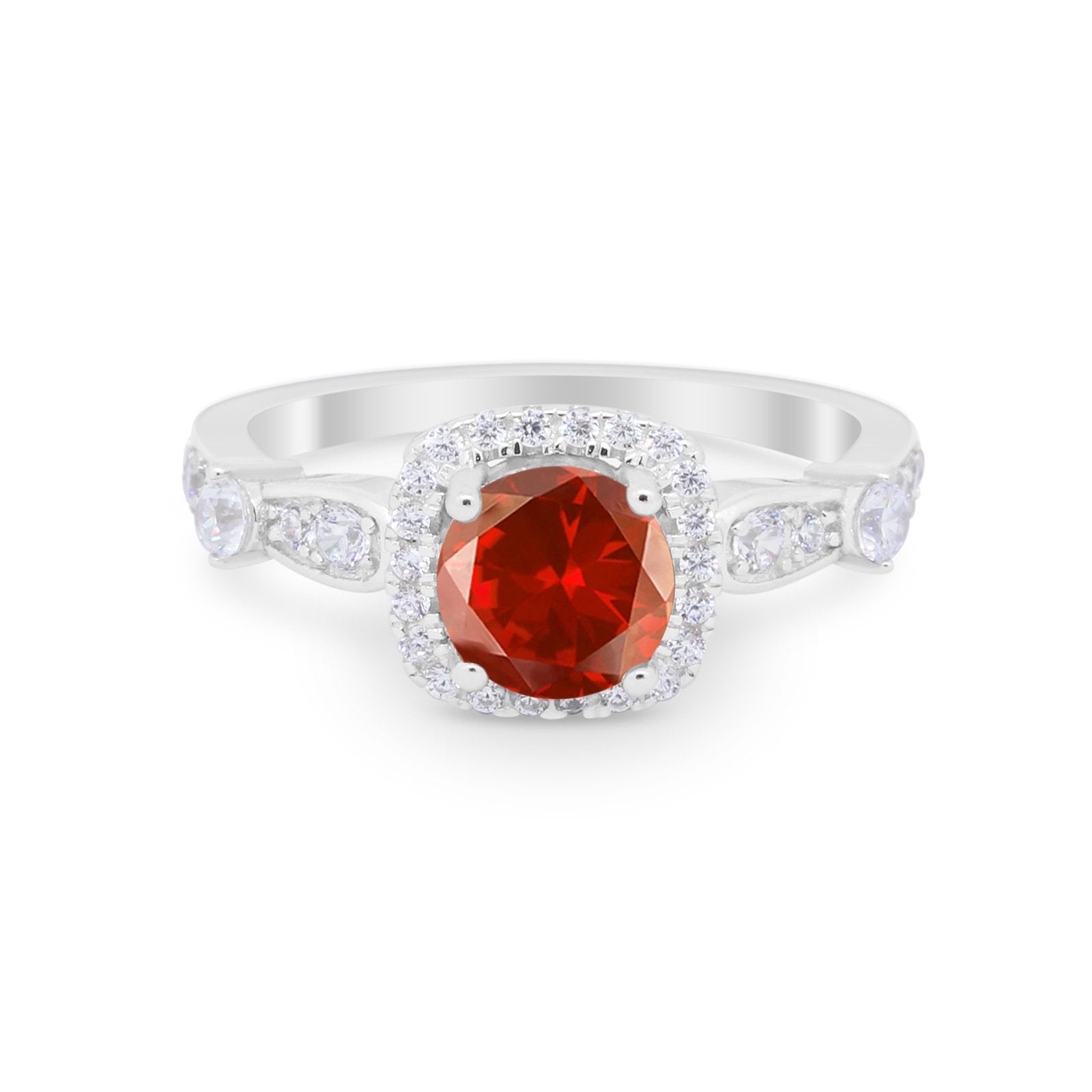 Vintage Art Deco Wedding Engagement Ring Round Cubic Zirconia 925 Sterling Silve-