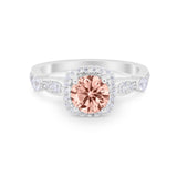 Vintage Art Deco Wedding Engagement Ring Round Cubic Zirconia 925 Sterling Silve-