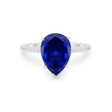 Teardrop Wedding Engagement Ring Pear Round Cubic Zirconia 925 Sterling Silver