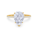 Teardrop Wedding Engagement Ring Pear Round Cubic Zirconia 925 Sterling Silver