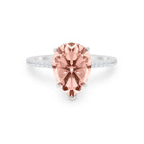 Teardrop Wedding Engagement Ring Pear Round Cubic Zirconia 925 Sterling Silver