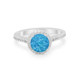 Accent Dazzling Wedding Ring Round Simulated Cubic Zirconia 925 Sterling Silver