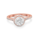 Accent Dazzling Wedding Ring Round Simulated Cubic Zirconia 925 Sterling Silver