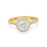 Accent Dazzling Wedding Ring Round Simulated Cubic Zirconia 925 Sterling Silver