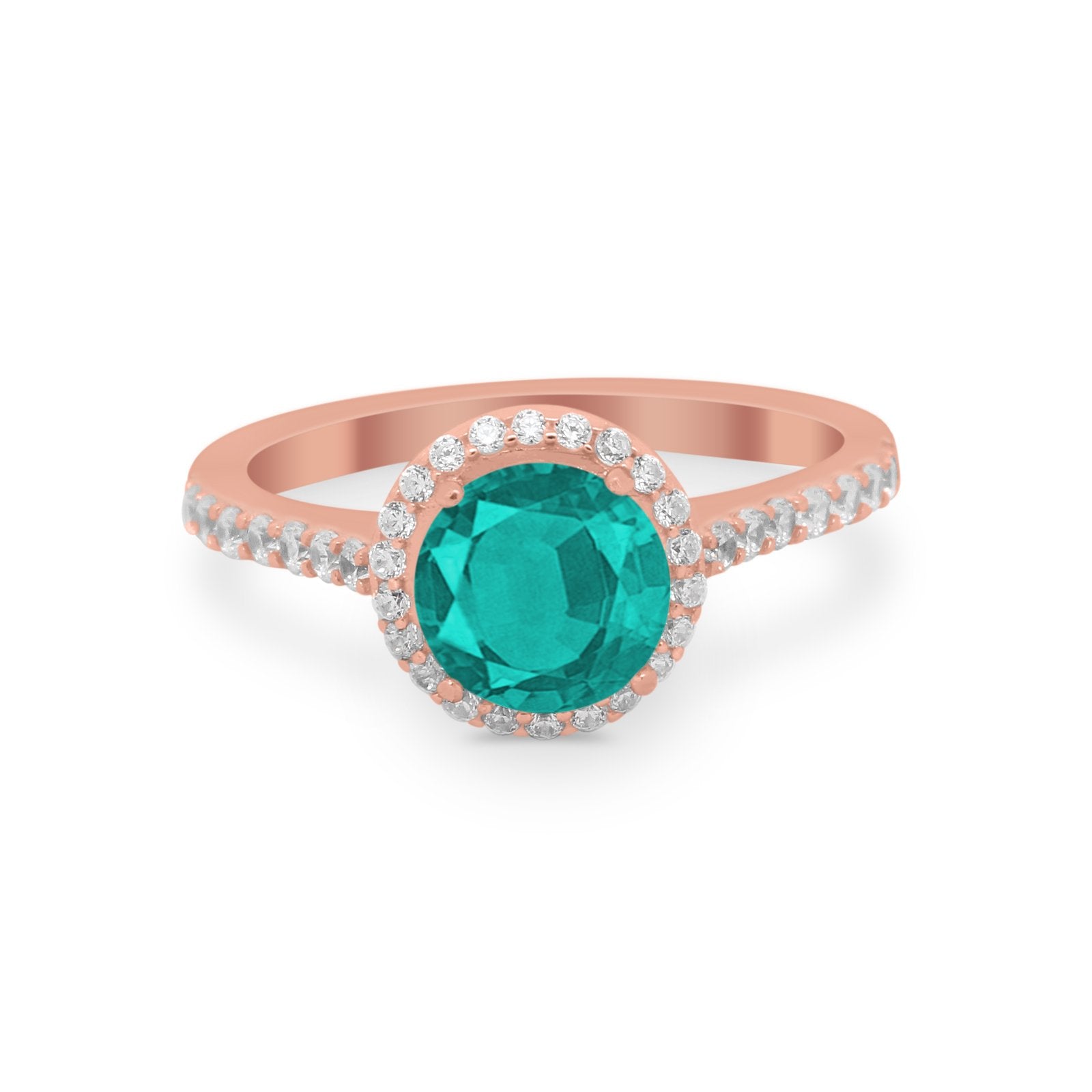 Accent Dazzling Wedding Ring Round Simulated Cubic Zirconia 925 Sterling Silver