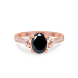 Art Deco Oval Wedding Ring Simulated Cubic Zirconia 925 Sterling Silver