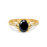 Art Deco Oval Wedding Ring Simulated Cubic Zirconia 925 Sterling Silver