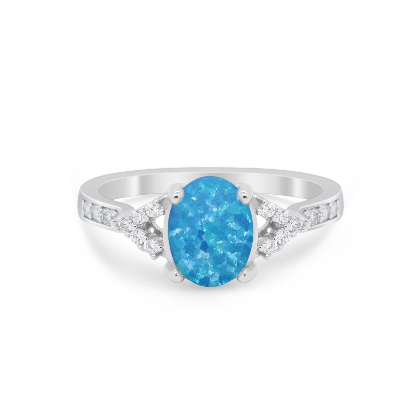 Art Deco Oval Wedding Ring Simulated Cubic Zirconia 925 Sterling Silver