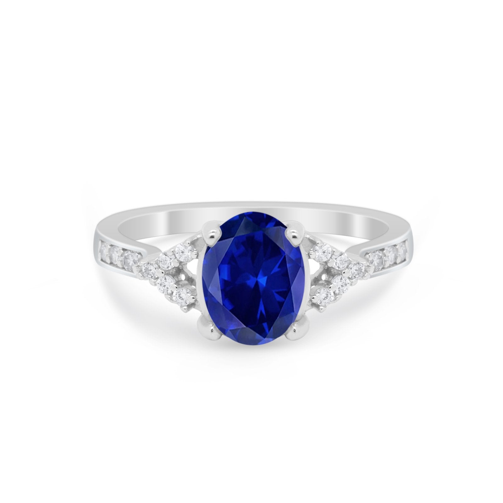 Art Deco Oval Wedding Ring Simulated Cubic Zirconia 925 Sterling Silver