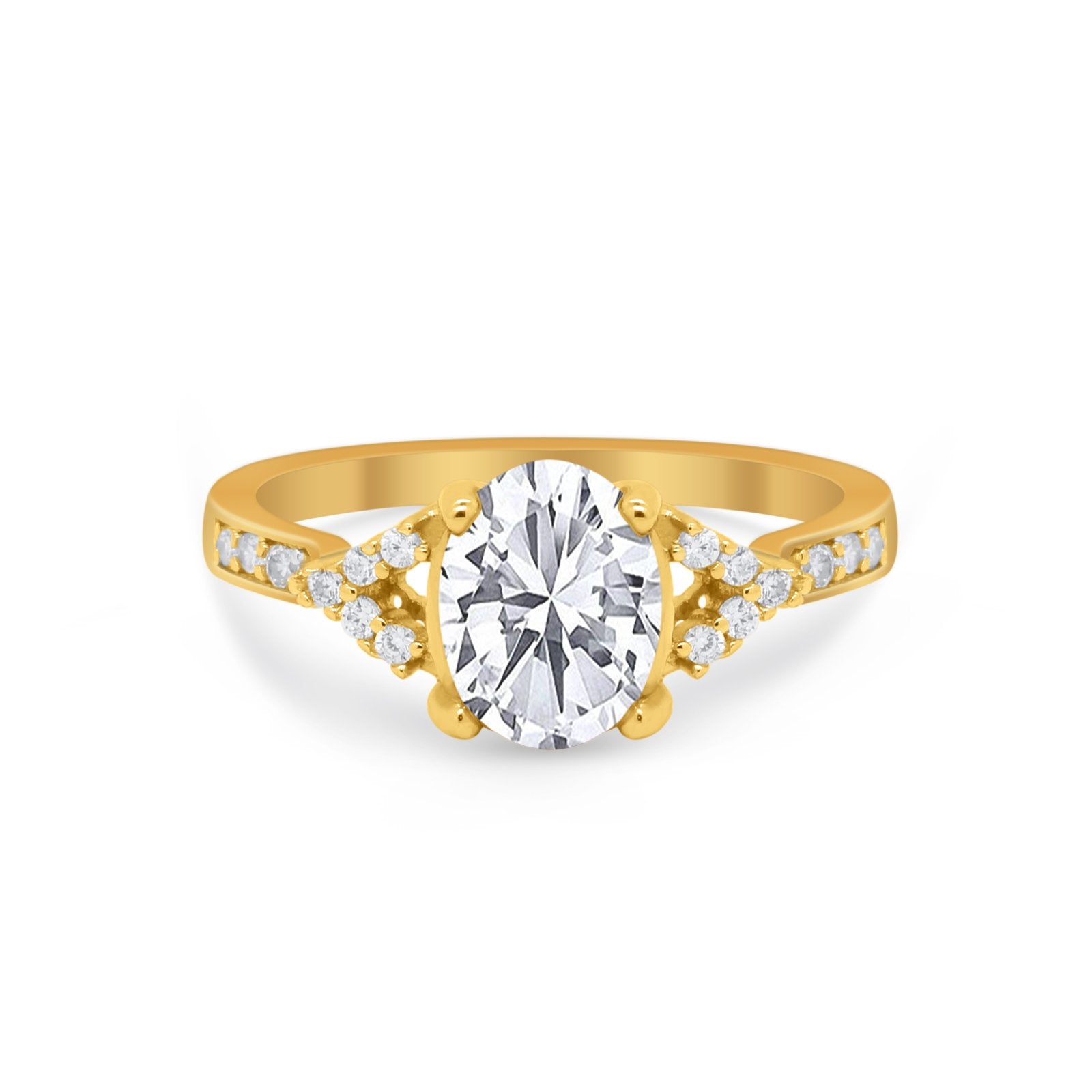 Art Deco Oval Wedding Ring Simulated Cubic Zirconia 925 Sterling Silver