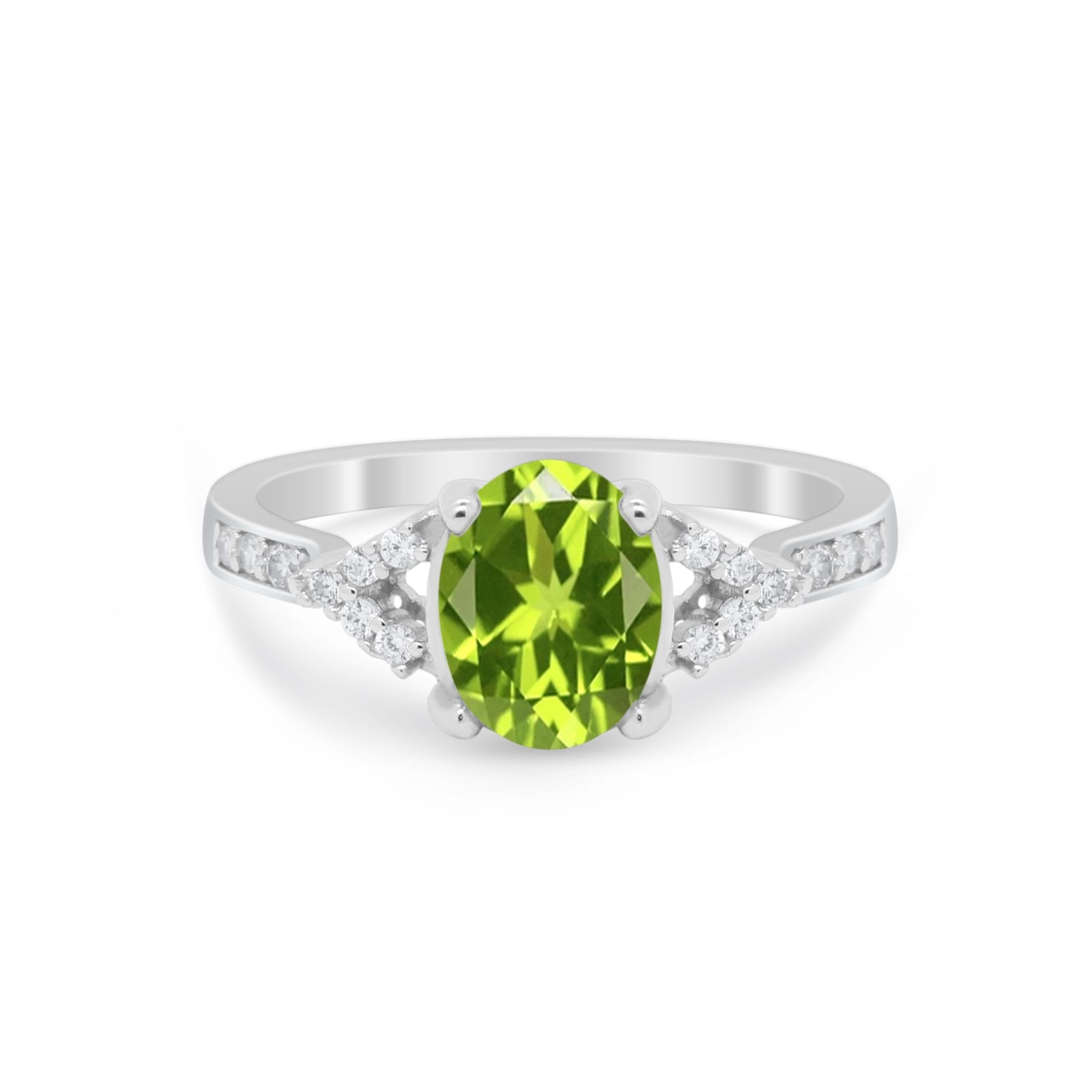 Art Deco Oval Wedding Ring Simulated Cubic Zirconia 925 Sterling Silver