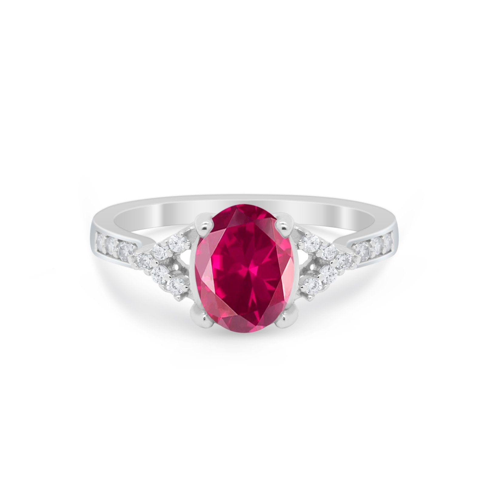 Art Deco Oval Wedding Ring Simulated Cubic Zirconia 925 Sterling Silver