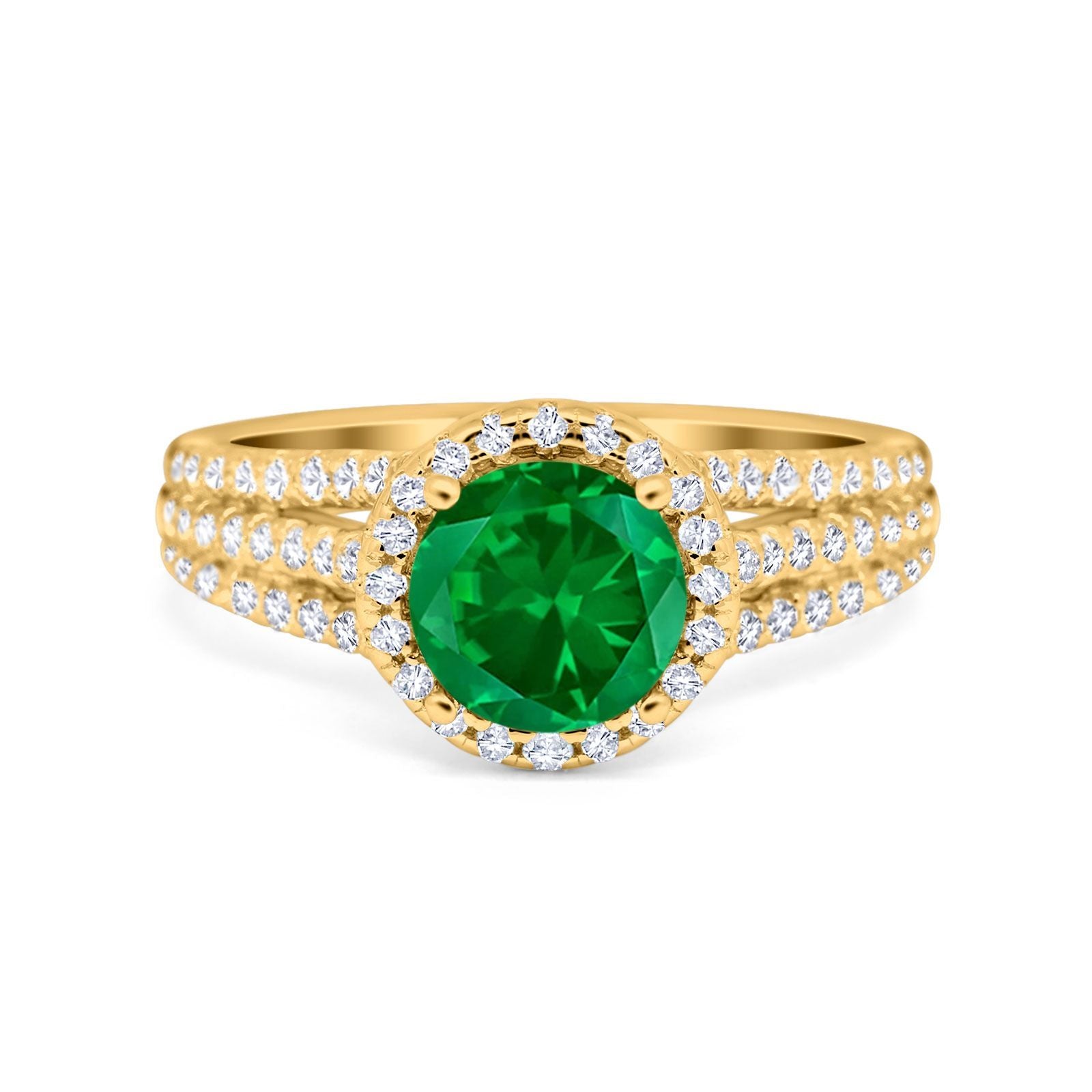 Halo Engagement Ring Accent Dazzling Simulated Cubic Zirconia 925 Sterling Silver