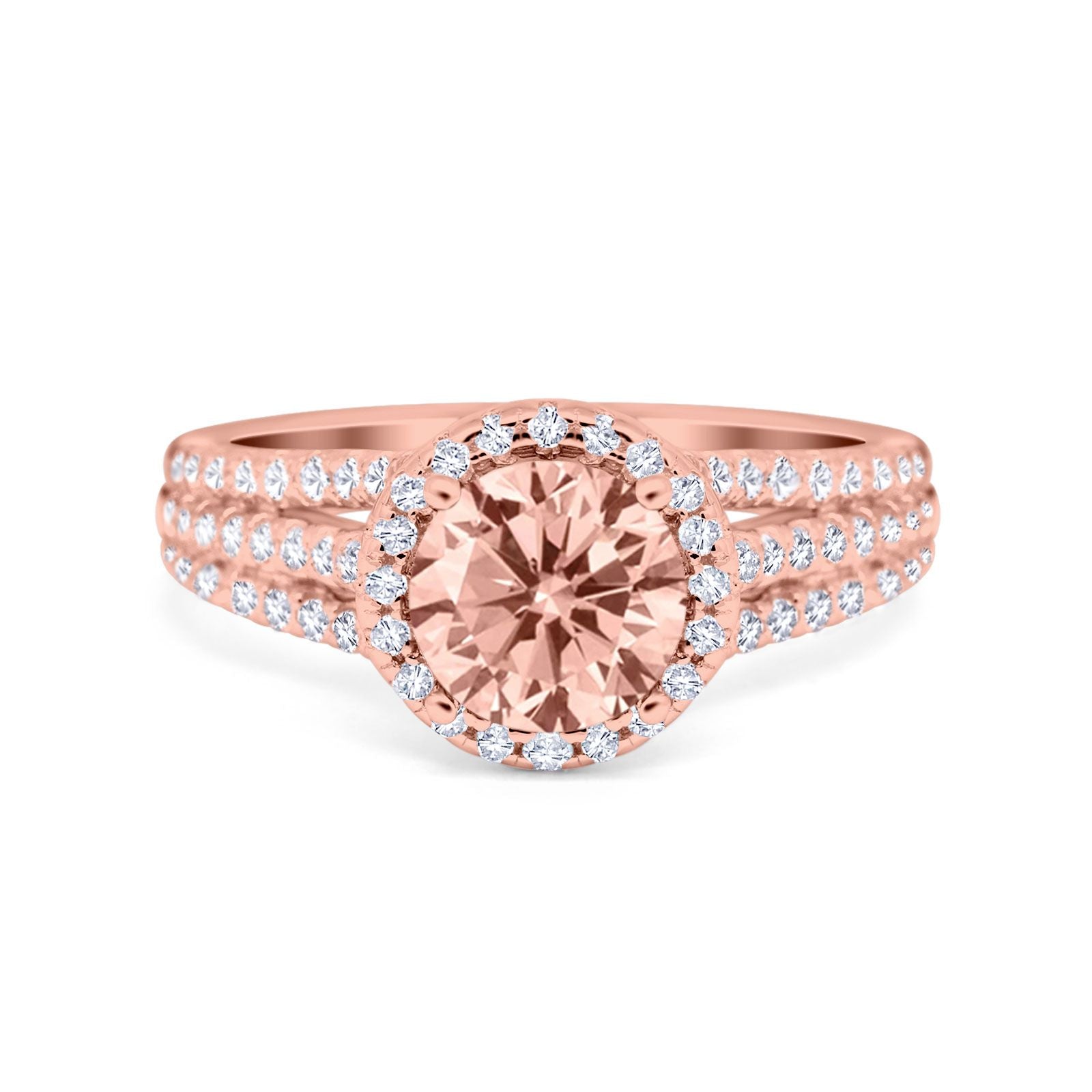 Halo Engagement Ring Accent Dazzling Simulated Cubic Zirconia 925 Sterling Silver