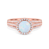 Halo Engagement Ring Accent Dazzling Simulated Cubic Zirconia 925 Sterling Silver